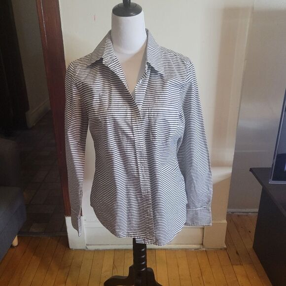 J Crew Women Striped Button Down Shirt Size Small - Picture 1 of 6